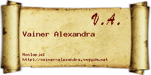 Vainer Alexandra névjegykártya