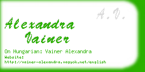 alexandra vainer business card